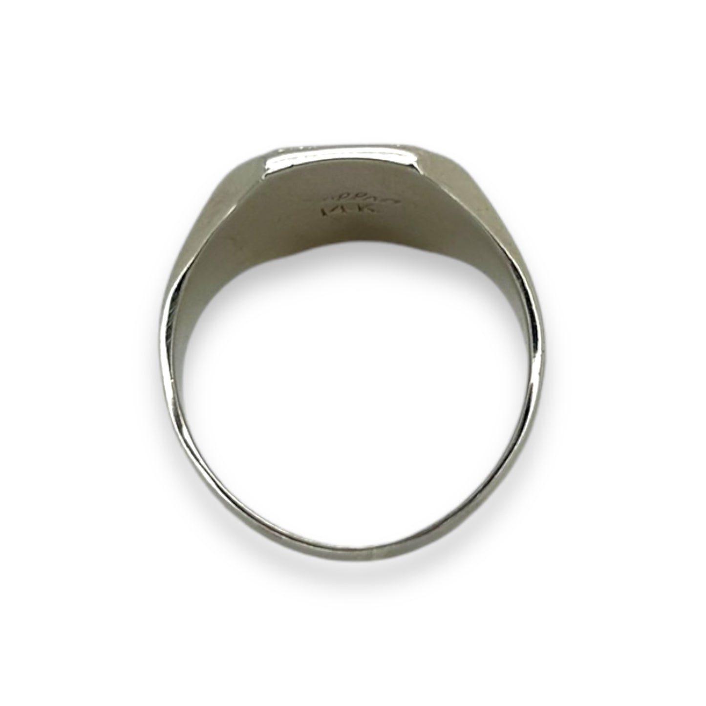 Repurposed Antique Signet Ring, Hand Engraved Initial 'E'