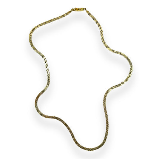 VINTAGE 14K TIGHT CURB-LINK GOLD CHAIN NECKLACE