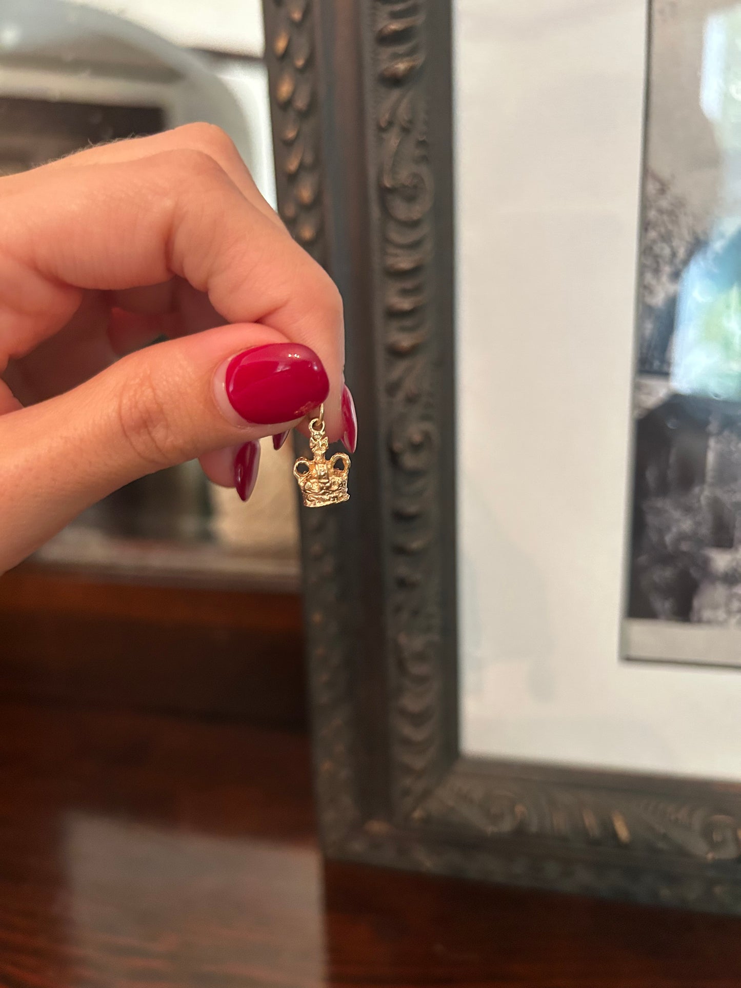 Vintage Texturized Mini Royal Crown Charm