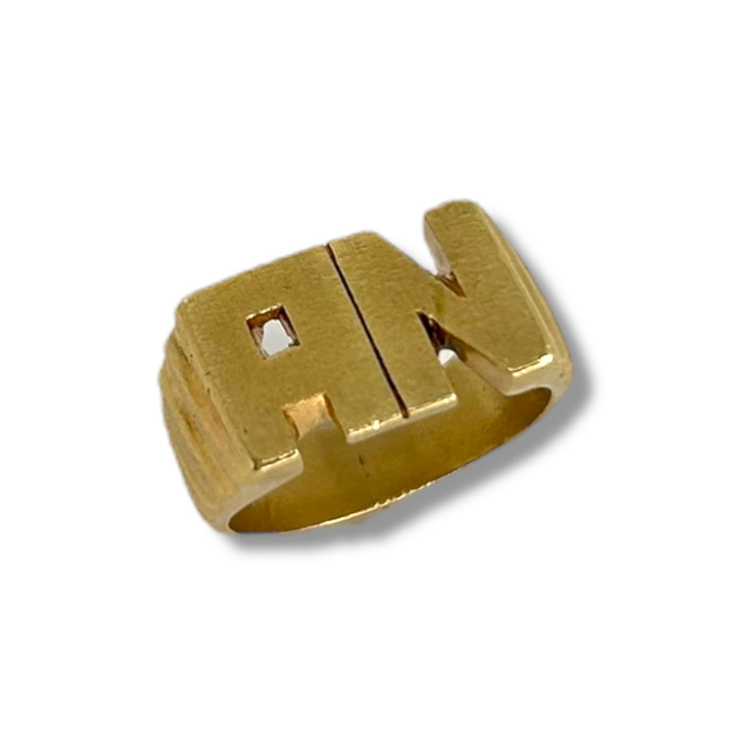 Vintage Heavy 'AN' Initial Signet Ring