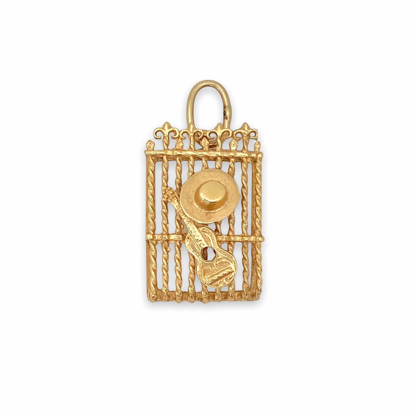 VINTAGE 14K HAT + GUITAR CHARM