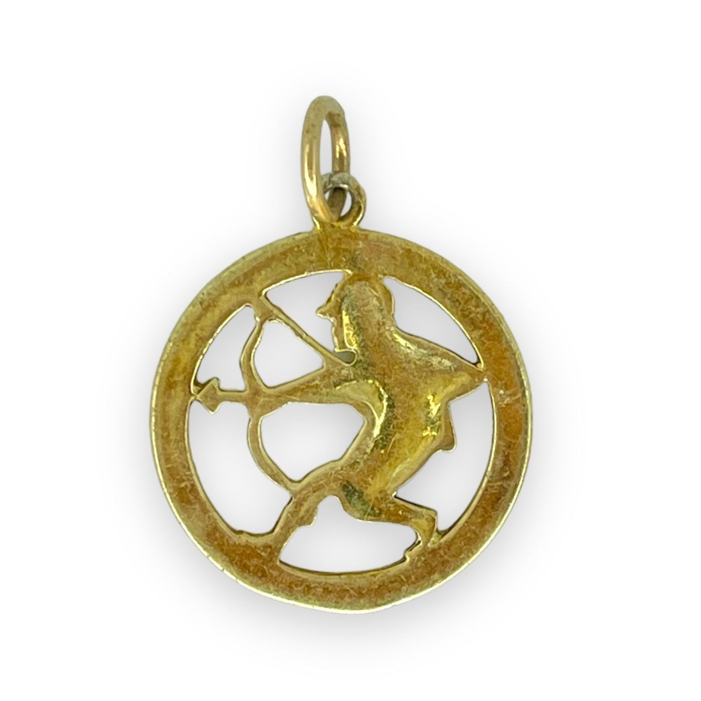 VINTAGE 14K ROUND SAGITTARIUS CUTOUT CHARM