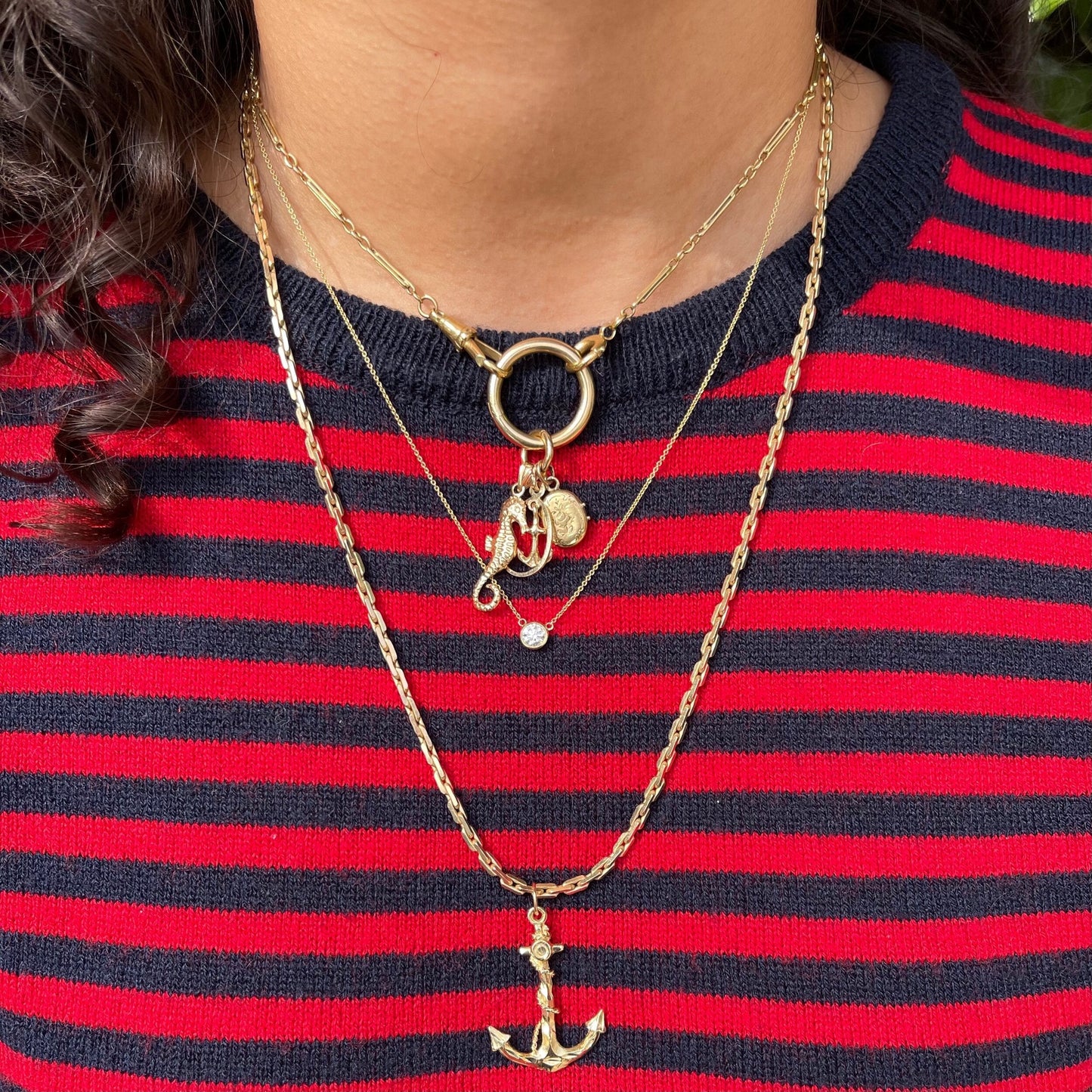 VINTAGE 9K ANCHOR PENDANT