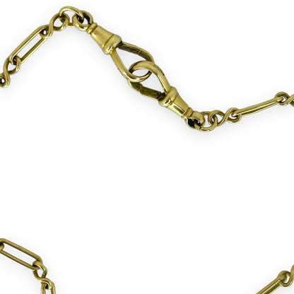 VINTAGE GOLD CHAIN w/ OPEN OVAL BAR + 'INFINITY SYMBOL' LINKS