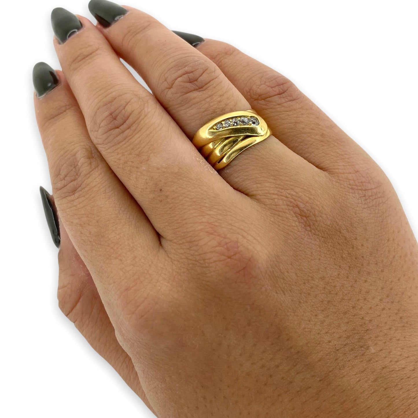 SNAKE RING w/ 5 OLD CUT DIAMONDS