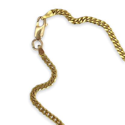 VINTAGE 14K FLAT CURB-LINK GOLD CHAIN NECKLACE