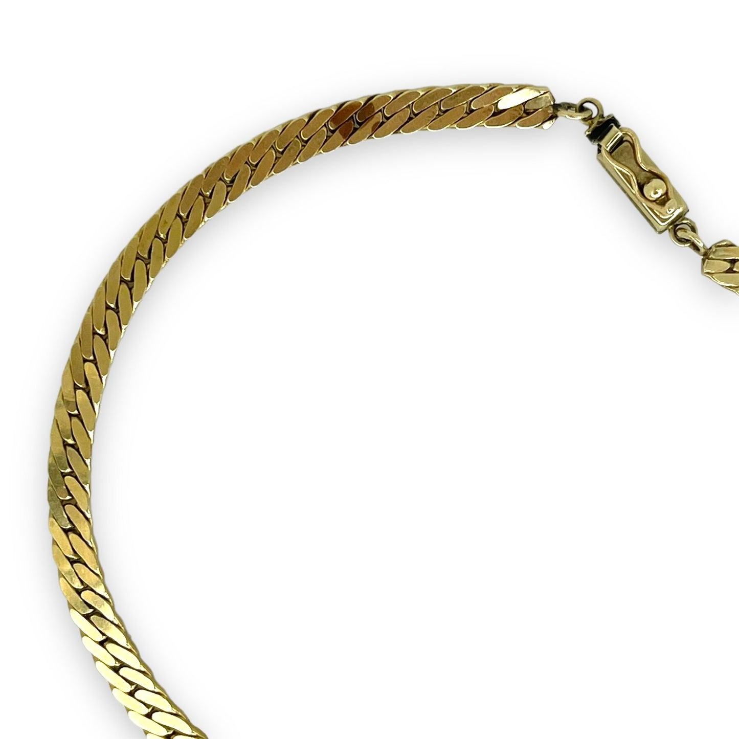 VINTAGE 14K CLOSED CURB-LINK GOLD CHAIN NECKLACE