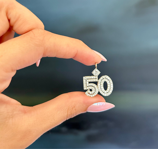 Vintage Diamond ‘50’ Charm
