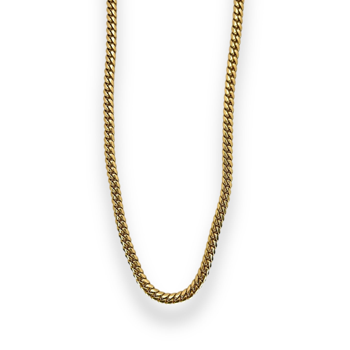 VINTAGE 14K CLOSED CURB-LINK GOLD CHAIN NECKLACE