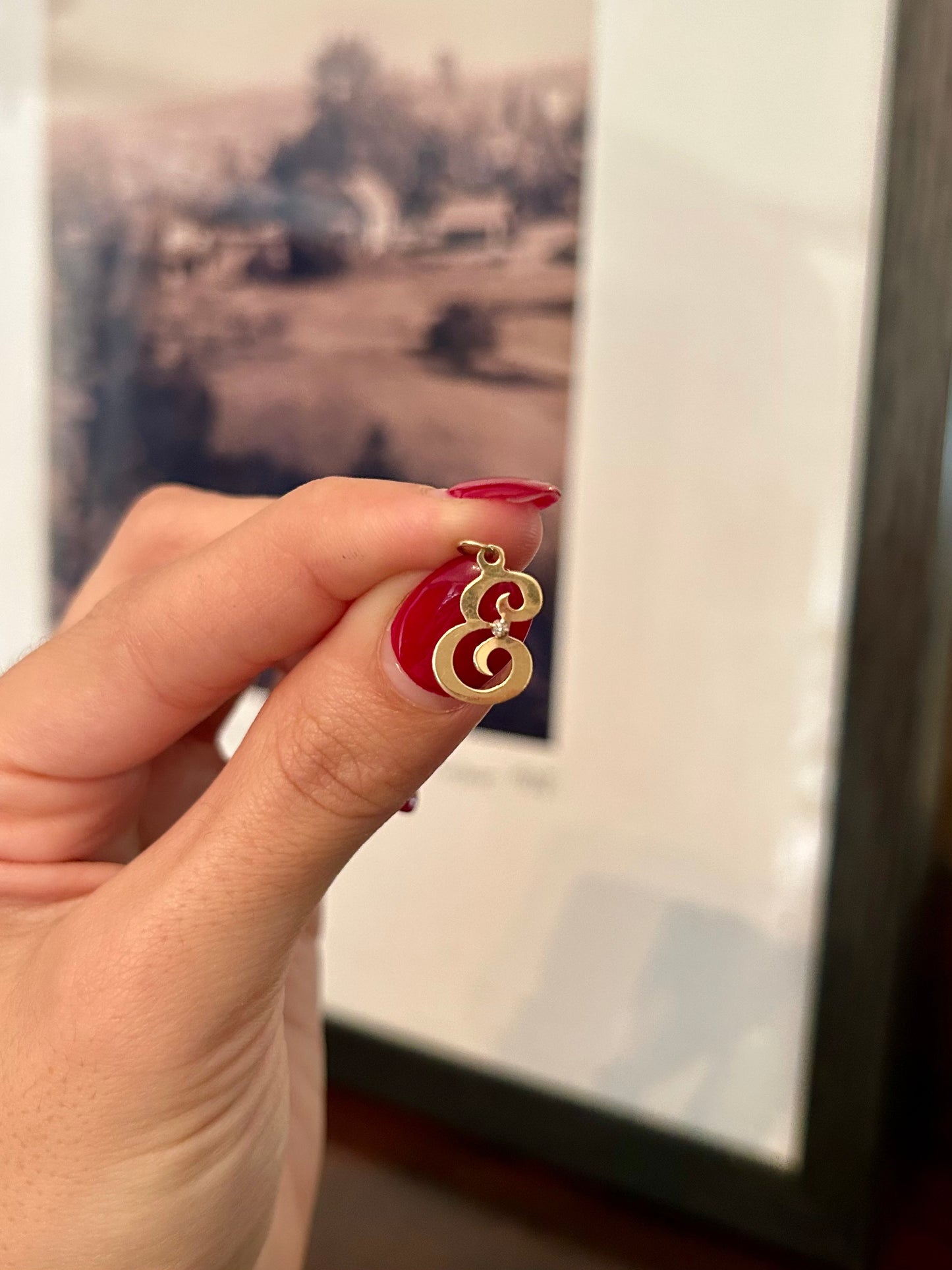 Vintage Mini Cursive 'E' w/ Diamond