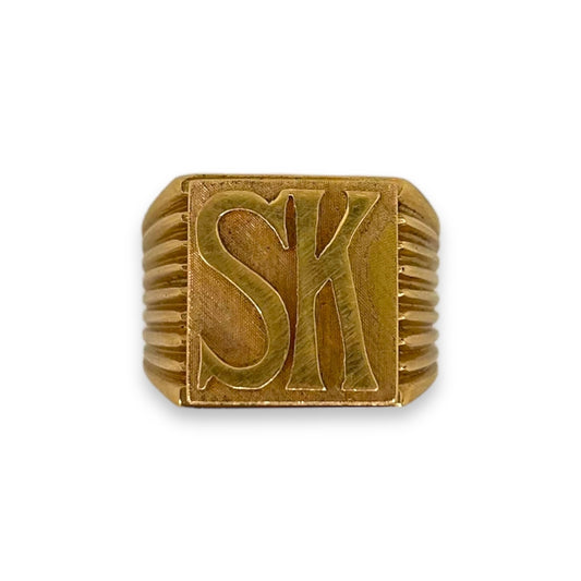 Vintage 'SK' Initial Signet Ring