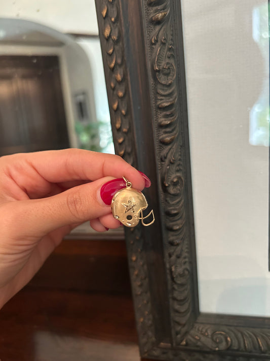 Vintage Gold Football Helmet with Star Detailing