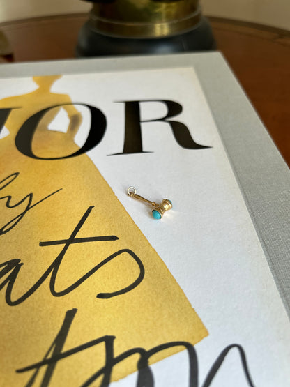 Vintage Judge's Mallet Charm w/ Turquoise