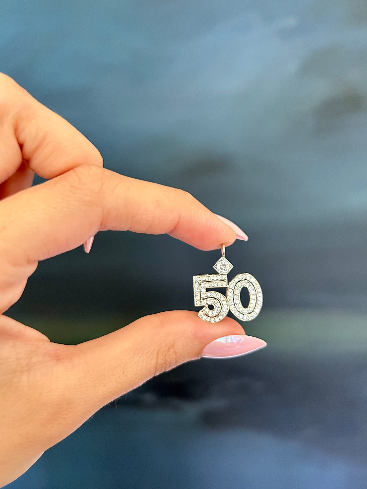 Vintage Diamond ‘50’ Charm