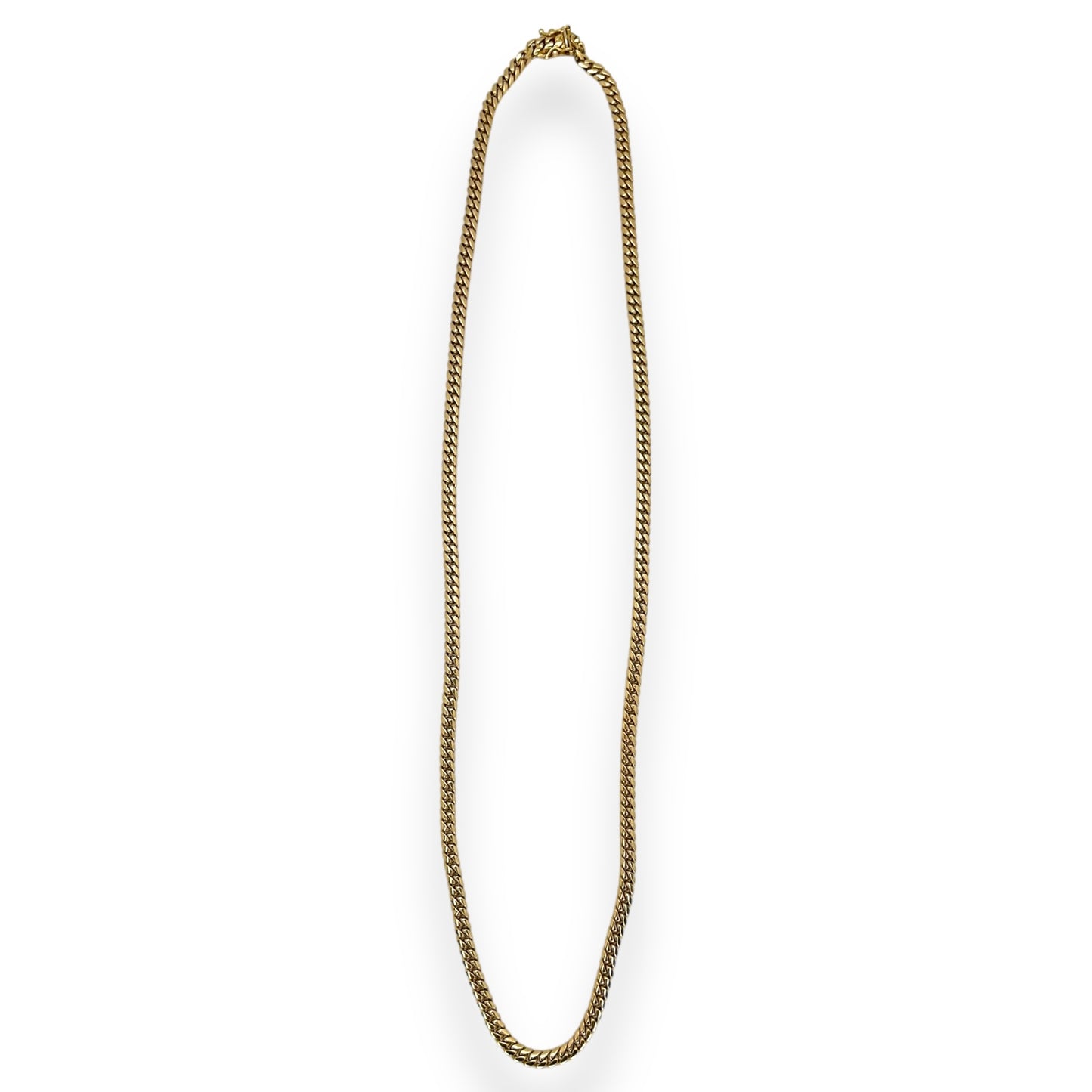 VINTAGE 14K CLOSED CURB-LINK GOLD CHAIN NECKLACE