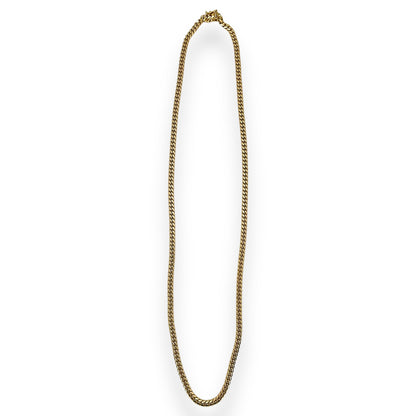 VINTAGE 14K CLOSED CURB-LINK GOLD CHAIN NECKLACE