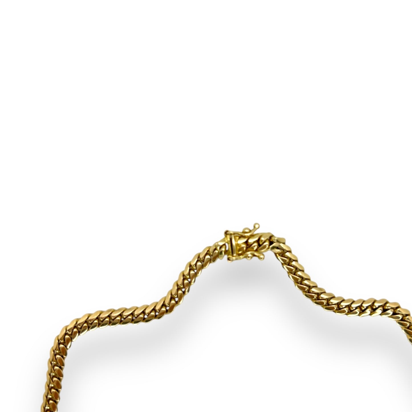 VINTAGE 14K CLOSED CURB-LINK GOLD CHAIN NECKLACE