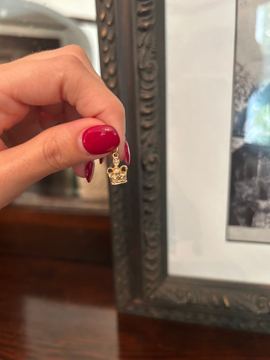 Vintage Texturized Mini Royal Crown Charm