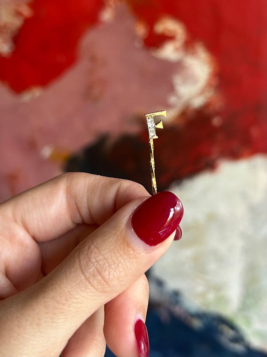 VINTAGE 'F' DIAMOND INITIAL STICK PIN
