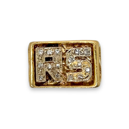 VINTAGE DIAMOND 'RS' SIGNET RING