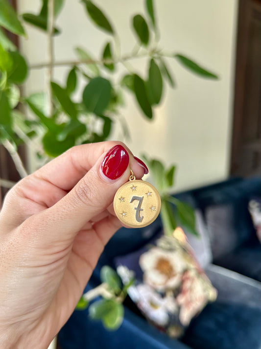 SK Fine Celestial Pendant '7' w/ Diamonds