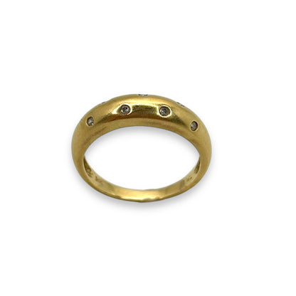 VINTAGE GOLD DOME RING w/ SCATTERED DIAMONDS