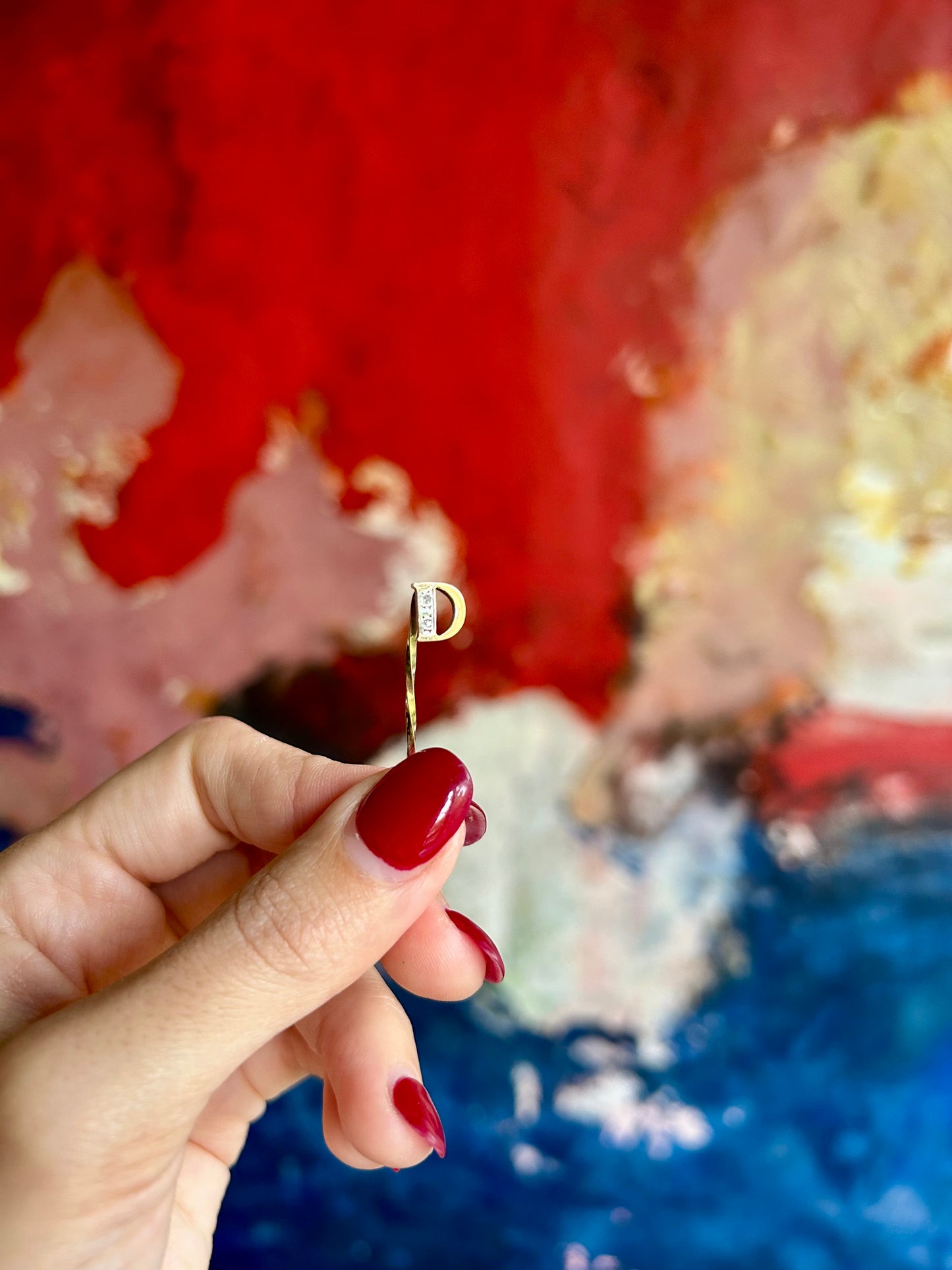 VINTAGE 'D' DIAMOND INITIAL STICK PIN