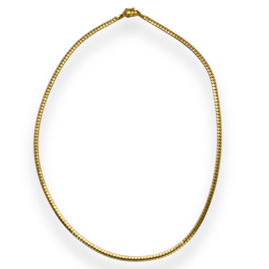 VINTAGE 14K CLOSED CURB-LINK GOLD CHAIN NECKLACE