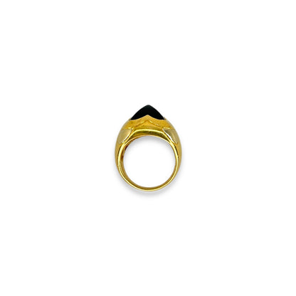 ONYX + GOLD PYRAMID RING