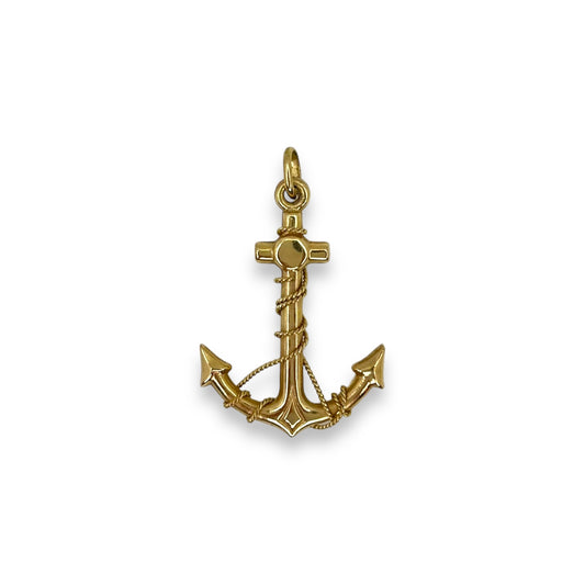 VINTAGE 9K ANCHOR w/ WRAPPED ROPE DETAIL PENDANT