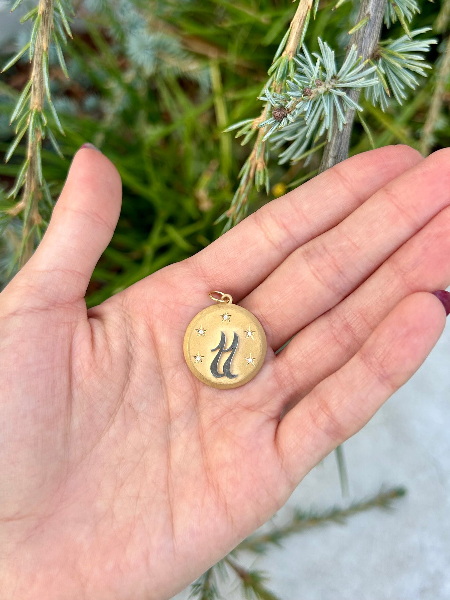 SK Fine Celestial Pendant '11' w/ Diamonds