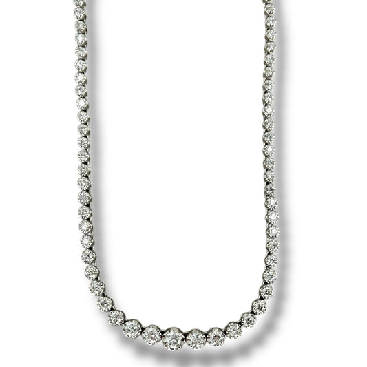 Vintage Graduated Round Brilliant Cut Diamond Necklace