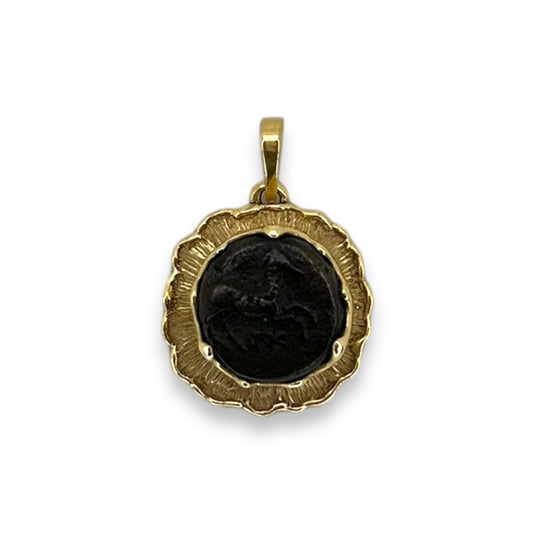 VINTAGE 14K 'HORSE COIN' PENDANT