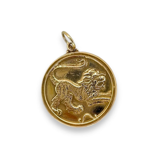 Vintage 14k Lion Medallion Charm