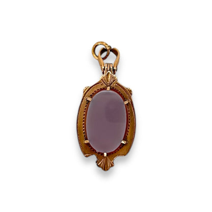 VICTORIAN DOUBLE-SIDED BLACK + RED AGATE LOCKET PENDANT