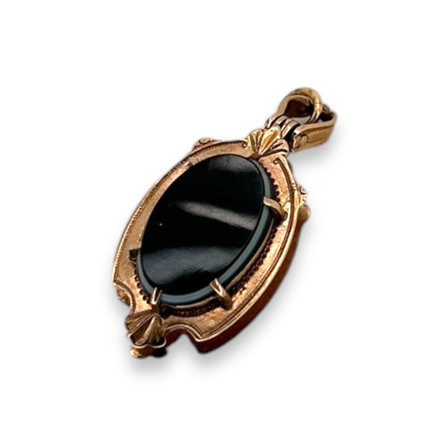 VICTORIAN DOUBLE-SIDED BLACK + RED AGATE LOCKET PENDANT