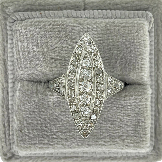 OLD CUT DIAMOND NAVETTE RING