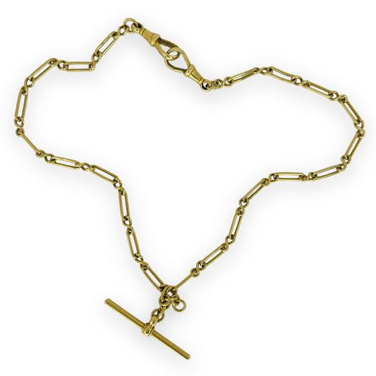 VINTAGE GOLD CHAIN w/ OPEN OVAL BAR + 'INFINITY SYMBOL' LINKS