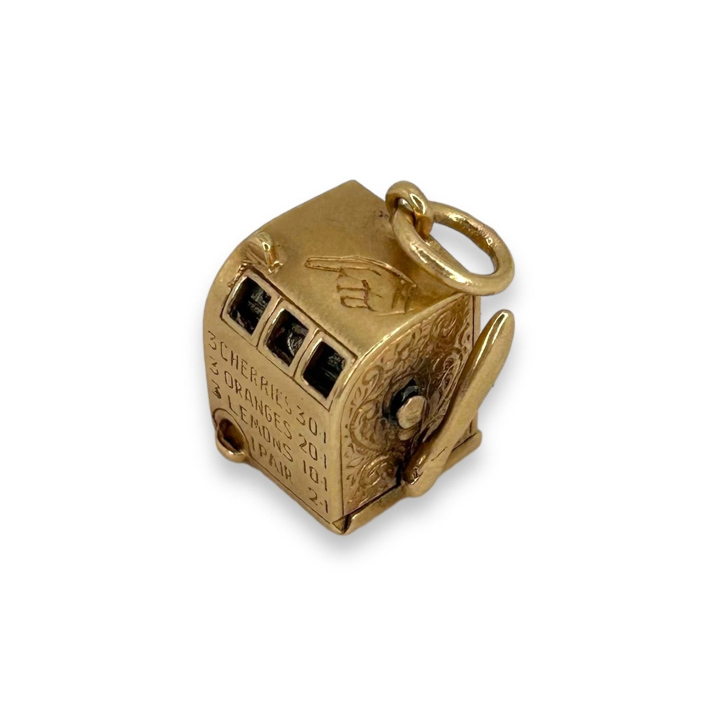 Vintage 14K 3D Slot Machine Charm