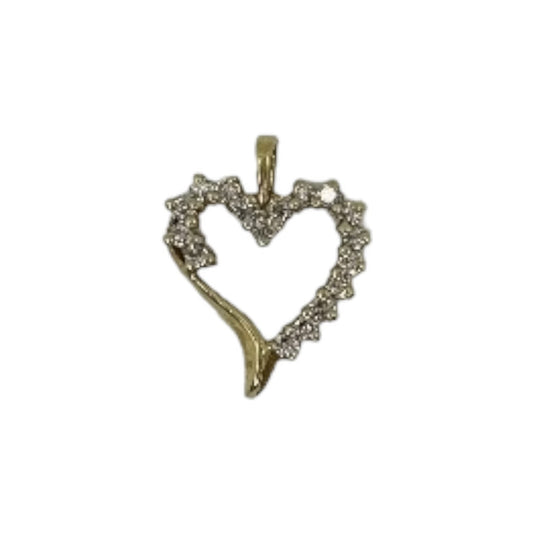 VINTAGE DIAMOND OPEN HEART CHARM