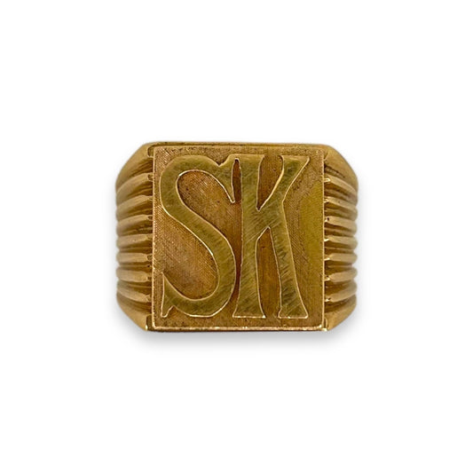 VINTAGE 'SK' INITIAL SIGNET RING