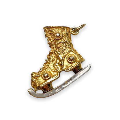 VINTAGE 9K ORNATE ICE SKATE PENDANT