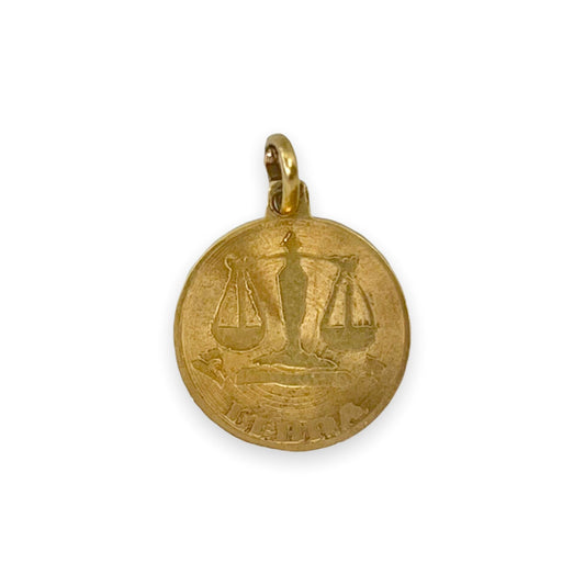 VINTAGE 18k ROUND LIBRA CHARM