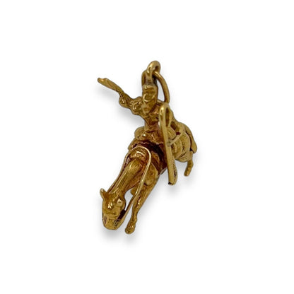 VINTAGE 14K 3D SHEPHERD ON A HORSE CHARM