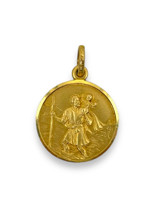 VINTAGE 14K ST. CHRISTOPHER PENDANT