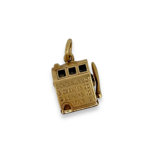 Vintage 14K 3D Slot Machine Charm