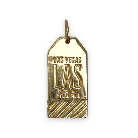 VINTAGE 14K LAS VEGAS LUGGAGE TAG CHARM