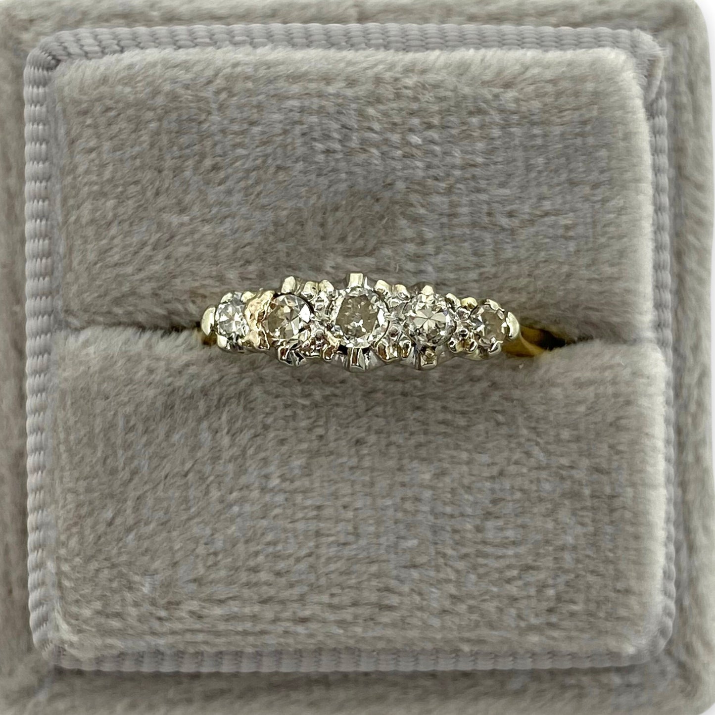 5-STONE COLLET-SET DIAMOND RING