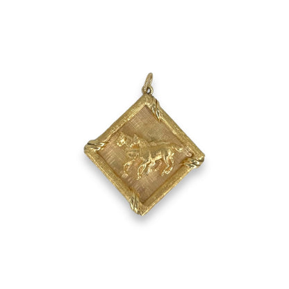 Vintage Diamond Shaped Pendant w/ 3D Horses