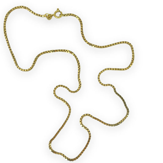 VINTAGE 10K BOX-LINK GOLD CHAIN NECKLACE